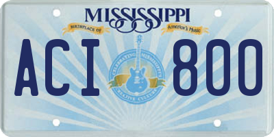 MS license plate ACI800