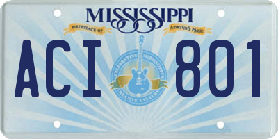 MS license plate ACI801