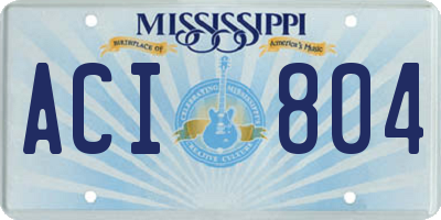 MS license plate ACI804