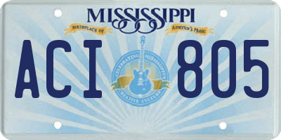 MS license plate ACI805