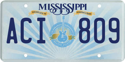 MS license plate ACI809