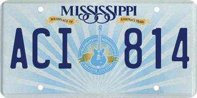 MS license plate ACI814