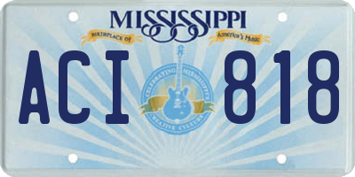 MS license plate ACI818