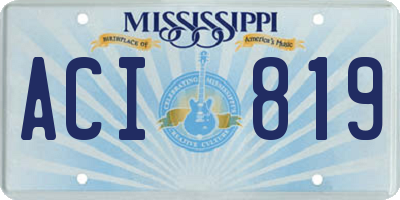 MS license plate ACI819