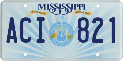 MS license plate ACI821