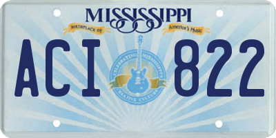 MS license plate ACI822