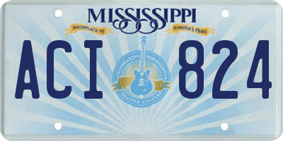 MS license plate ACI824