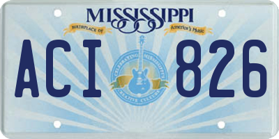 MS license plate ACI826