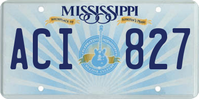 MS license plate ACI827