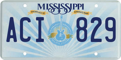 MS license plate ACI829