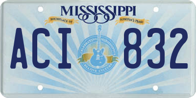MS license plate ACI832