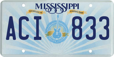 MS license plate ACI833