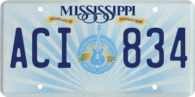 MS license plate ACI834