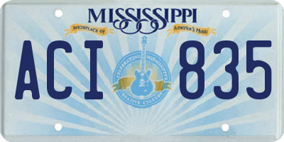 MS license plate ACI835