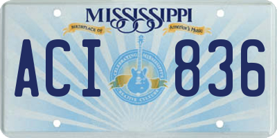 MS license plate ACI836