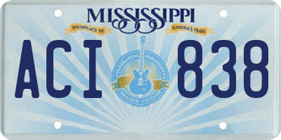 MS license plate ACI838