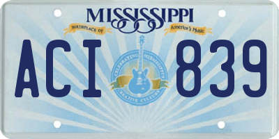 MS license plate ACI839