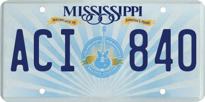 MS license plate ACI840