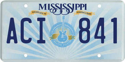 MS license plate ACI841