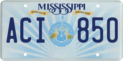MS license plate ACI850