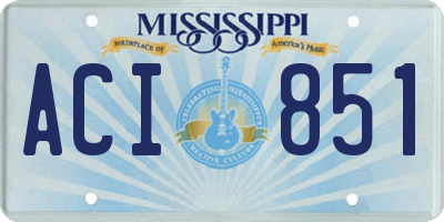 MS license plate ACI851