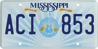 MS license plate ACI853