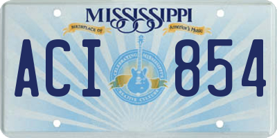 MS license plate ACI854