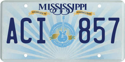 MS license plate ACI857