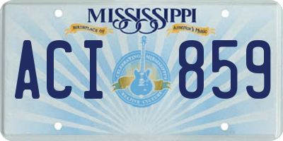 MS license plate ACI859