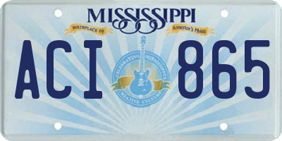 MS license plate ACI865