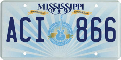MS license plate ACI866