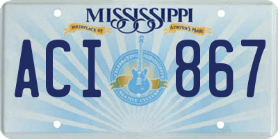 MS license plate ACI867