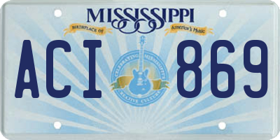 MS license plate ACI869