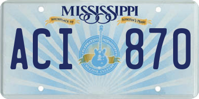 MS license plate ACI870
