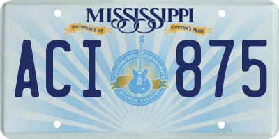 MS license plate ACI875
