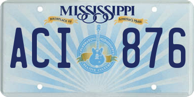 MS license plate ACI876