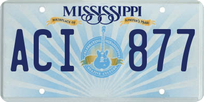 MS license plate ACI877