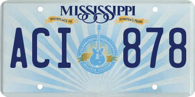 MS license plate ACI878
