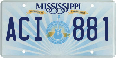MS license plate ACI881