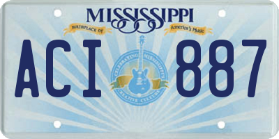 MS license plate ACI887