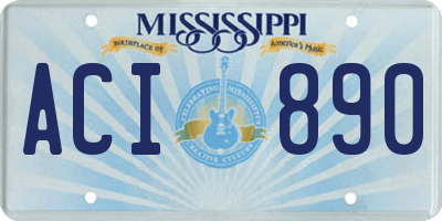 MS license plate ACI890