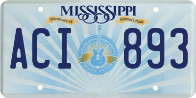 MS license plate ACI893