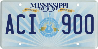 MS license plate ACI900