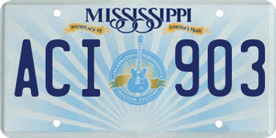 MS license plate ACI903