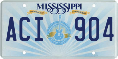 MS license plate ACI904