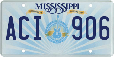 MS license plate ACI906