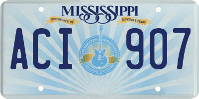 MS license plate ACI907