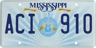 MS license plate ACI910