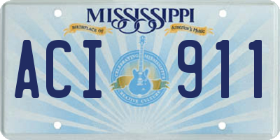 MS license plate ACI911