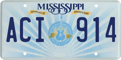 MS license plate ACI914